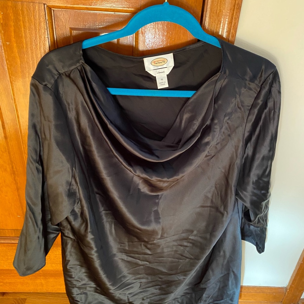 Talbots- drape next silk blouse